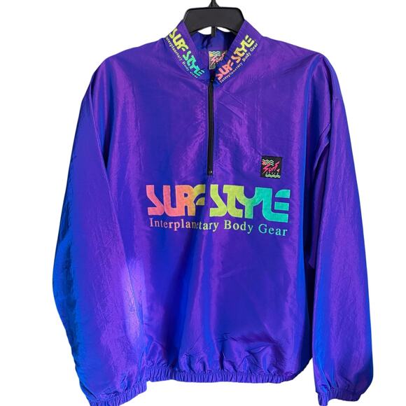 Fantastic Iridescent Purple Surf Style Vintage Windbreaker, One Size - Picture 10 of 11